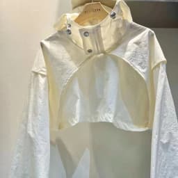 New Autumn 2025 Pure Color Short High Waist Stand Collar Hooded Sun Protection Outerwear Top Youth Casual Polyester Fiber