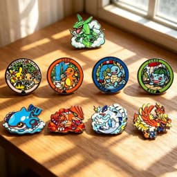 9pcs Colorful Anime Monster Enamel Lapel Pins Set, Cute Cartoon Metal Brooches for Backpack Clothing Fans Collectible Gifts