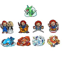 9pcs Colorful Anime Monster Enamel Lapel Pins Set, Cute Cartoon Metal Brooches for Backpack Clothing Fans Collectible Gifts