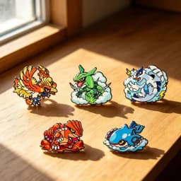 9pcs Colorful Anime Monster Enamel Lapel Pins Set, Cute Cartoon Metal Brooches for Backpack Clothing Fans Collectible Gifts