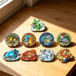 9pcs Colorful Anime Monster Enamel Lapel Pins Set, Cute Cartoon Metal Brooches for Backpack Clothing Fans Collectible Gifts