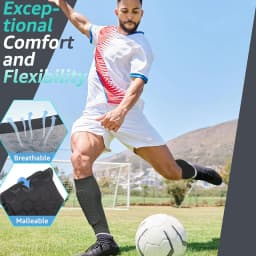 Loogdeel 1PCS Football Shin Guard Socks Sleeves with Foam,Calf Compression Sleeve Honeycomb Pads,Sports Legging&Soccer Equipment