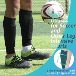 Loogdeel 1PCS Football Shin Guard Socks Sleeves with Foam,Calf Compression Sleeve Honeycomb Pads,Sports Legging&Soccer Equipment