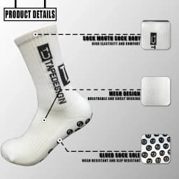1 pair of football socks+1 pair of protective sleeves Football Socks for Men and Women Anti-Slip Grip Comfortable