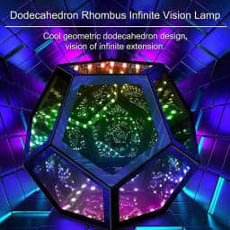 E2 Infinity Dodecahedron Gaming Light 3D Cube Light Desk Cool RGBW Led Table Lamp for Bedroom Gaming Room Decor Led Night Lights
