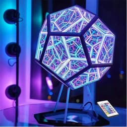 E2 Infinity Dodecahedron Gaming Light 3D Cube Light Desk Cool RGBW Led Table Lamp for Bedroom Gaming Room Decor Led Night Lights