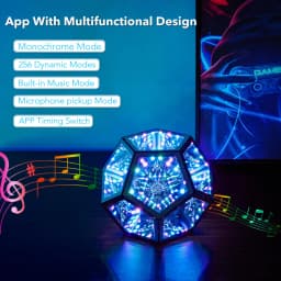 Dreamy Geometric Space LED Night Light Creative Color Home Decor Birthday Gifts Infinity Dodecahedron Mirror Art Light