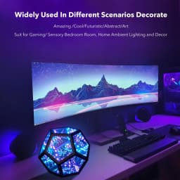 Dreamy Geometric Space LED Night Light Creative Color Home Decor Birthday Gifts Infinity Dodecahedron Mirror Art Light