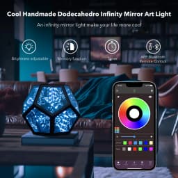 Dreamy Geometric Space LED Night Light Creative Color Home Decor Birthday Gifts Infinity Dodecahedron Mirror Art Light