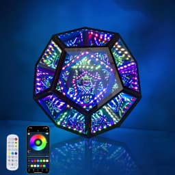 Dreamy Geometric Space LED Night Light Creative Color Home Decor Birthday Gifts Infinity Dodecahedron Mirror Art Light