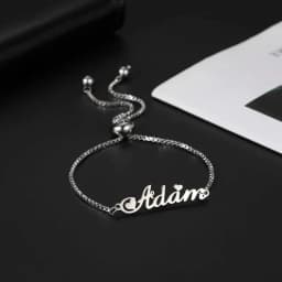 Custom Name Bracelets Hebrew Customized Personalized Name Stainless Steel Jewelry Box Chain Valentine's Day Gifts for Couple