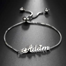 Custom Name Bracelets Hebrew Customized Personalized Name Stainless Steel Jewelry Box Chain Valentine's Day Gifts for Couple