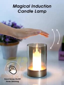 LED Night Light Rechargeable Flameless Candle Motion Sensor Dimmable USB Charging Soft Warm Bedroom Portable Table Bedside Lamp