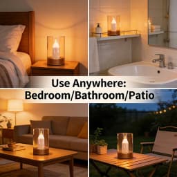 LED Night Light Rechargeable Flameless Candle Motion Sensor Dimmable USB Charging Soft Warm Bedroom Portable Table Bedside Lamp