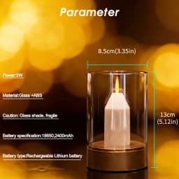LED Night Light Rechargeable Flameless Candle Motion Sensor Dimmable USB Charging Soft Warm Bedroom Portable Table Bedside Lamp