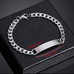Customized Engrave Name Men Women Bracelets Stainless Steel Cuban Chain Personalized ID Bracelet Fashion Party Jewellery Gift
