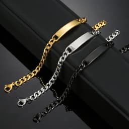 Customized Engrave Name Men Women Bracelets Stainless Steel Cuban Chain Personalized ID Bracelet Fashion Party Jewellery Gift