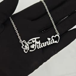 Customized Butterfly Heart Letter Necklace Stainless Steel Name Pendant Gift Box Packaging Birthday Daily Gift For Ladies