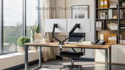 Dual Monitor Stand up to 33 Inches Screen, Load-Bearing Max 22 lbs Each Arm, Adjustable Dual Monitor Mount, Sturdy Steel VESA Monitor Mount with Stable VESA 75x75 100x100mm