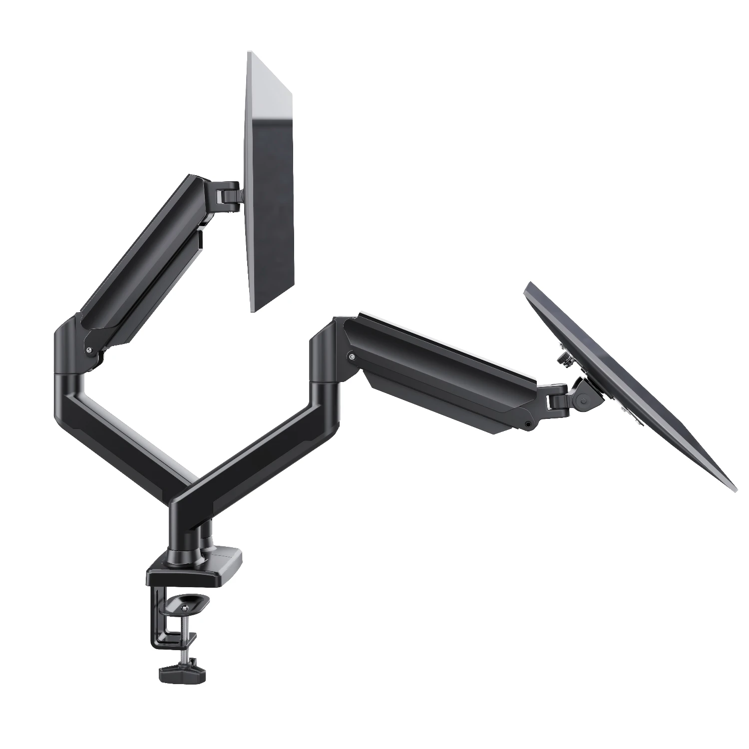 Dual Monitor Stand up to 33 Inches Screen, Load-Bearing Max 22 lbs Each Arm, Adjustable Dual Monitor Mount, Sturdy Steel VESA Monitor Mount with Stable VESA 75x75 100x100mm