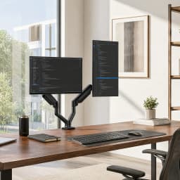 Dual Monitor Stand up to 33 Inches Screen, Load-Bearing Max 22 lbs Each Arm, Adjustable Dual Monitor Mount, Sturdy Steel VESA Monitor Mount with Stable VESA 75x75 100x100mm