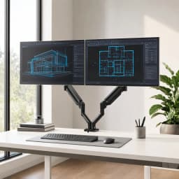 Dual Monitor Stand up to 33 Inches Screen, Load-Bearing Max 22 lbs Each Arm, Adjustable Dual Monitor Mount, Sturdy Steel VESA Monitor Mount with Stable VESA 75x75 100x100mm