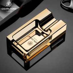 CIGARLOONG Cigar Ashtray Luxury Creative Plated Single Holder Glass Cigarette Decoration Smoking Accessories for Smoker's Gift