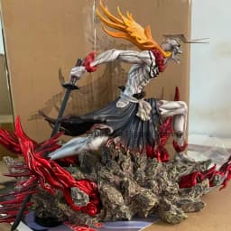 23cm Bleach Hollow Ichigo Action Figure Collectible Doll Saigo No Getsuga Tenshou Hollowfied Kurosaki Ichigo Statue Model Toys