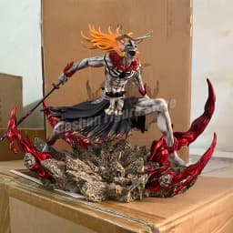 23cm Bleach Hollow Ichigo Action Figure Collectible Doll Saigo No Getsuga Tenshou Hollowfied Kurosaki Ichigo Statue Model Toys