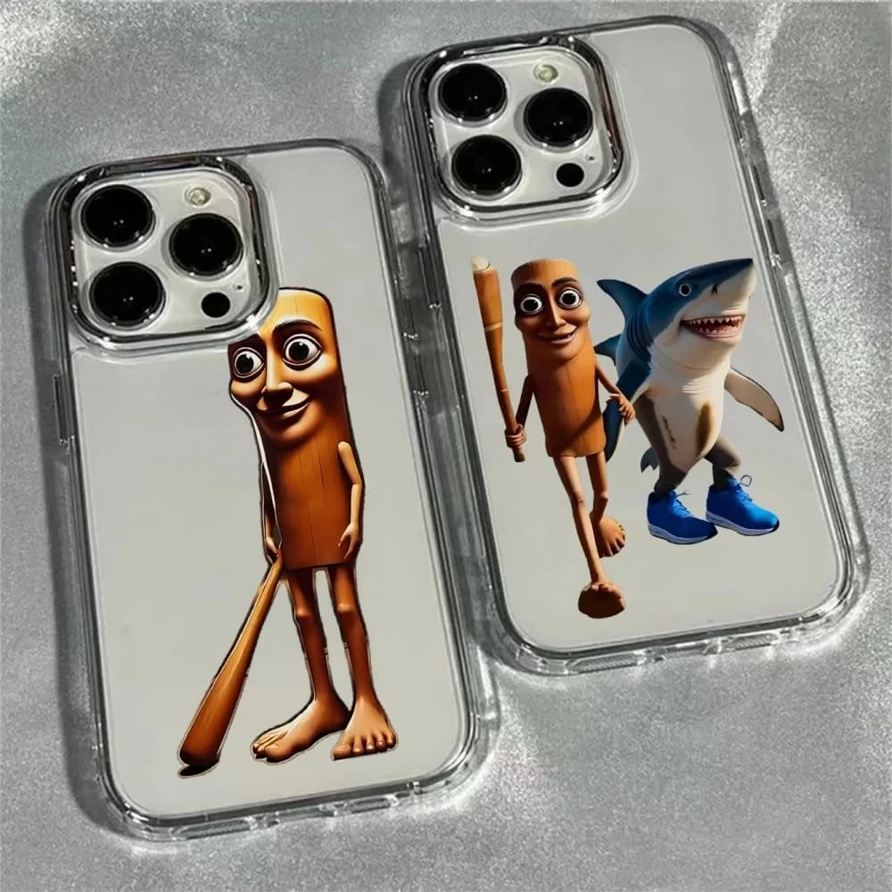 ITALIANO BRAINROT Animal Electroplated Lens Frame Clear Phone Case for iPhone 17 Air 16 15 14 13 12 11 Pro Max XS Max X Cover