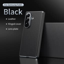 Premium Light Luxury Leather Flexible Hinge Flip Phone Case For Samsung Z Fold 7 Galaxy Z Fold 6 5 4 Only Back Protect Cover