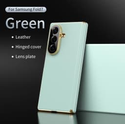 Premium Light Luxury Leather Flexible Hinge Flip Phone Case For Samsung Z Fold 7 Galaxy Z Fold 6 5 4 Only Back Protect Cover