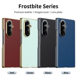 Premium Light Luxury Leather Flexible Hinge Flip Phone Case For Samsung Z Fold 7 Galaxy Z Fold 6 5 4 Only Back Protect Cover