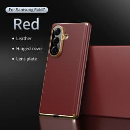 Premium Light Luxury Leather Flexible Hinge Flip Phone Case For Samsung Z Fold 7 Galaxy Z Fold 6 5 4 Only Back Protect Cover