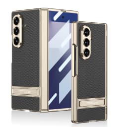 Magnetic Hinge Leather Holder Case For Samsung Galaxy Z Fold 7 Front Screen Glass Plating Frame Cover For Galaxy Z Fold7 Case