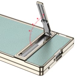 Magnetic Hinge Leather Holder Case For Samsung Galaxy Z Fold 7 Front Screen Glass Plating Frame Cover For Galaxy Z Fold7 Case