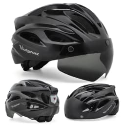 VICTGOAL Bicycle Helmet For Men Taillight Magnetic Goggles UV400 Lens Sun Visor Cycling Helmets MTB Electric Scooter Bike Safety