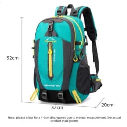 40L Water Resistant Travel Backpack for Hiking Camping Trekking Climbing Lightweight Laptop Daypack Men Women Outdoor Rucksack