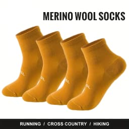 4 Pairs Men Women Merino Wool Socks Low Cut Sock 70% Merino Wool Breathable Comfort Fit Thin for Running Cycling & Skiing Socks