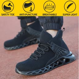 Safety Shoes For Men Light Weight Steel Toe Orginal Waterproof Work Safety Sneakers Boots Anti-Smashing Steel Toe Puncture Proof