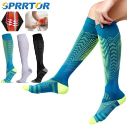 1Pair Compression Socks 15-20 MMHG Is Best Athletic for Men & Women Running Flight Travel Nurses Pregnant