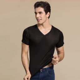 100% Natural Silk Knitted Men's T-shirt Double-faced Pure Silk Men T-shirt Men Silk Tops Men Clothing