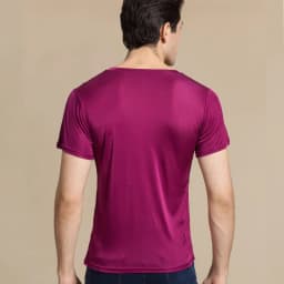 100% Natural Silk Knitted Men's T-shirt Double-faced Pure Silk Men T-shirt Men Silk Tops Men Clothing