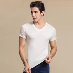 100% Natural Silk Knitted Men's T-shirt Double-faced Pure Silk Men T-shirt Men Silk Tops Men Clothing