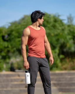 Men's 100% Merino Wool Tank Top Ultralight Merino Wool Base Layer Tank Tops Men Sleeveless Shirt Wicking Breathable Anti-Odor