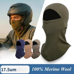 100% Merino Wool Balaclava Neck Gaiter Thermal Unisex Merino Wool Face Ski Mask Warm Breathable Outdoor Gear Cycling Hiking