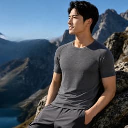 Men’s Merino Wool T Shirts Quick Dry Breathable Moisture Wicking Men Merino Wool Base Layer Tee Hiking Running T-Shirt