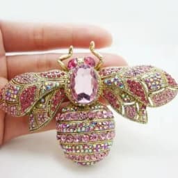 SKEDS Luxury Exaggerated Vintage Women Crystal Bee Brooch Pin Fashion Elegant Lady Exquisite Insect Rhinestone Badges