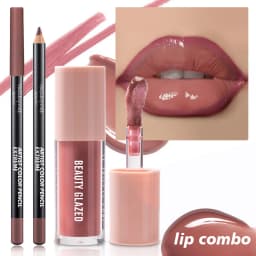 2pcs/Set Velvet Texture Lip Makeup,Matte Effect, Red, Brown Colors, Create a Moisturizing and Natural Lip Makeup
