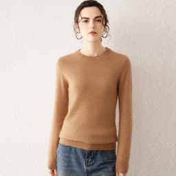 Light Luxury 100% Cashmere Sweater, Women's Round Neck Pullover Sweater, Versatile Style, Knitted Sweater, Inner Top